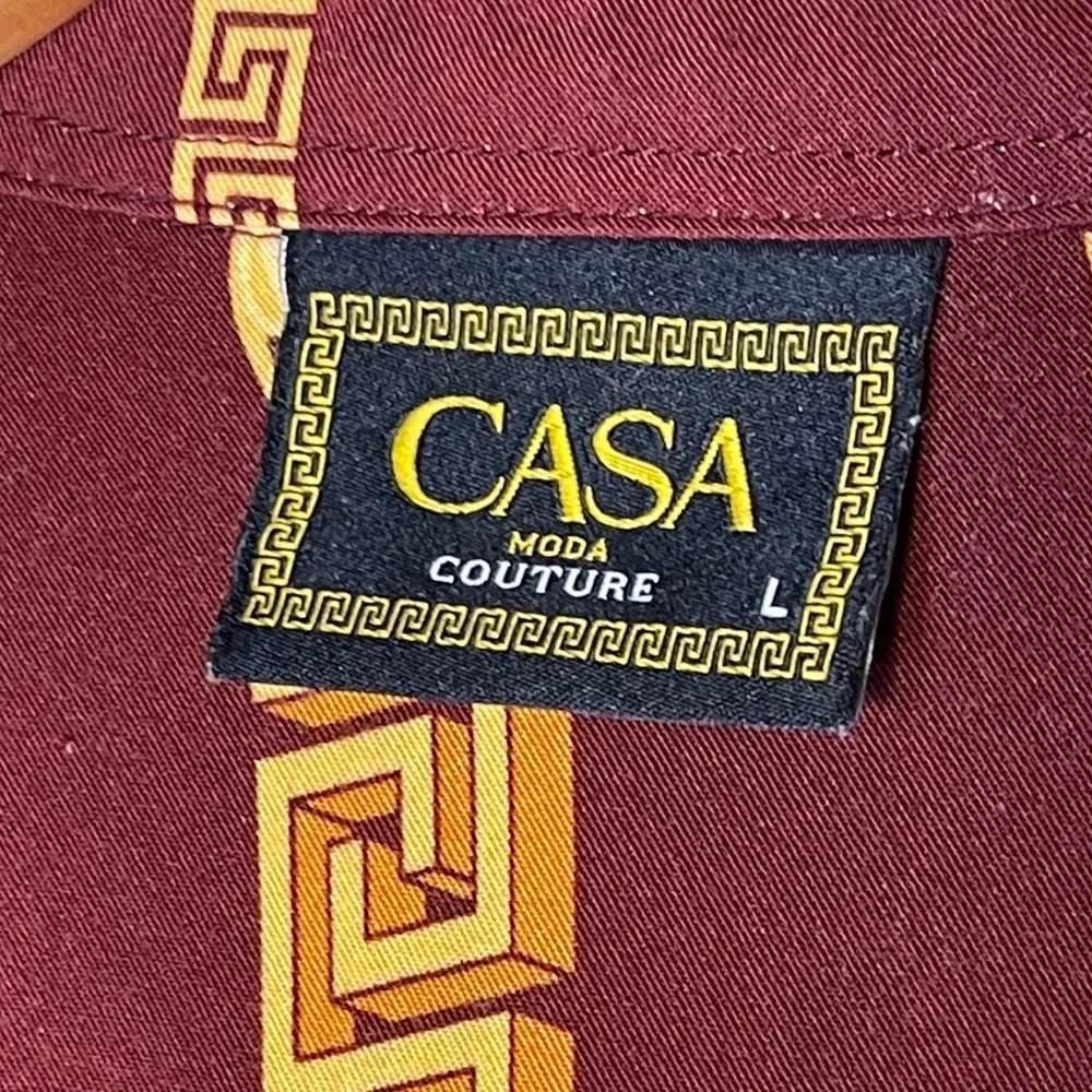 Men's Gold Chains Patterned Button up short sleeve Shirt - Picture 4 of 7